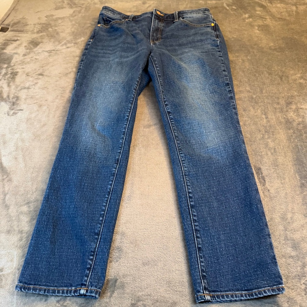 Talbots Straight Leg Jean Dark Wash Classic Fit Blue Denim Womens 6P 30x27"